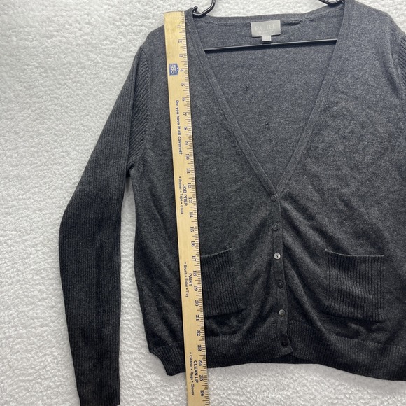 Pure Collection Cardigan Womens 12 Gray Wool Cashmere Long Sleeve Buttoned Fit - Picture 7 of 16